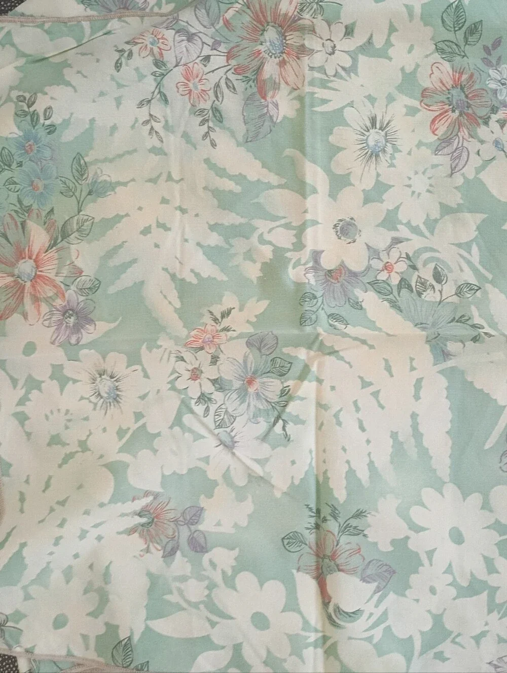 7 1960s vintage Floral Mint Green Party Napkins